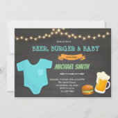 バーガー&ビール ベイビー テーマの招待状 招待状 (正面)