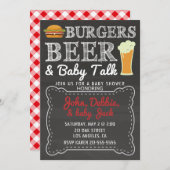 バーガー、ビール、ベビートークベビーシャワー招待状 招待状 (正面/裏面)