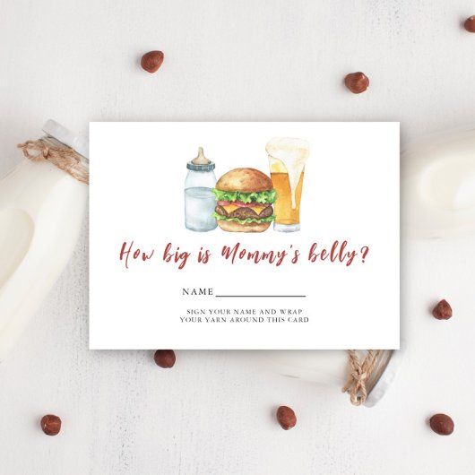 バーガー、ビール、ベビーママの腹の大きさ エンクロージャーカード