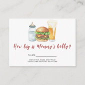 バーガー、ビール、ベビーママの腹の大きさ エンクロージャーカード (正面)