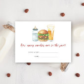 バーガー、ビール、ベビー – キャンディーの数 エンクロージャーカード