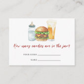 バーガー、ビール、ベビー – キャンディーの数 エンクロージャーカード (正面)