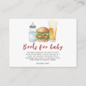 バーガー、ビール、ベビー-ベビー用の本 エンクロージャーカード (正面)