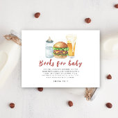 バーガー、ビール、ベビー-ベビー用の本 エンクロージャーカード