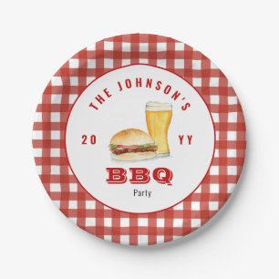 バーガー&ビールBBQ、ファミリーピクニック ペーパープレート