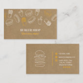 バーガー ファストフードの名刺 名刺 (正面/裏面)