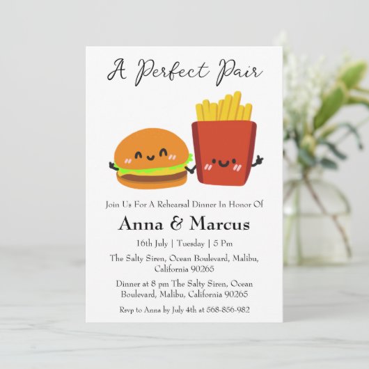 バーガー&フライスパーフェクトペアブライダルディナー 招待状 (スタンド正面)