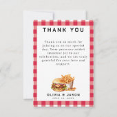 バーガー&フライスピクニックウェディングシャワー サンキューカード (正面)