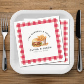 バーガー&フライスピクニックウェディングシャワー スタンダードカクテルナプキン