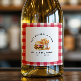 バーガー&フライスピクニックウェディングシャワー スパークリングワインラベル