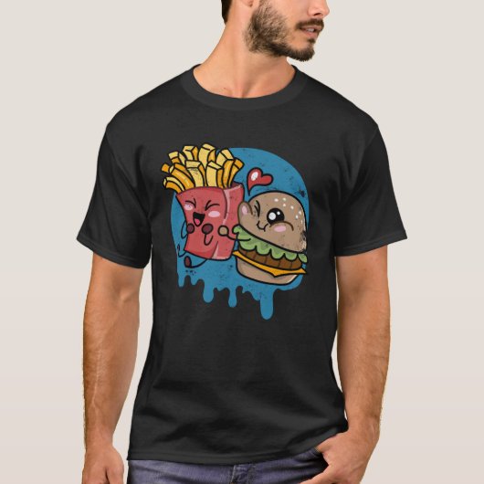 バーガー&フライスベストフレンズ完璧なコンボ焼き Tシャツ (正面)