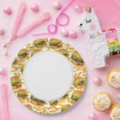 バーガー&フライス ペーパープレート (パーティー)