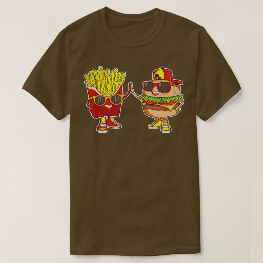バーガー&フライトレンディー風変わりBFF Fast Food Who Lo Tシャツ (デザイン正面)