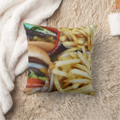 バーガー フライドポテト クッション (ブランケット)