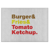 バーガー&フライ&トマトケチャップ。 カッティングボード (正面)