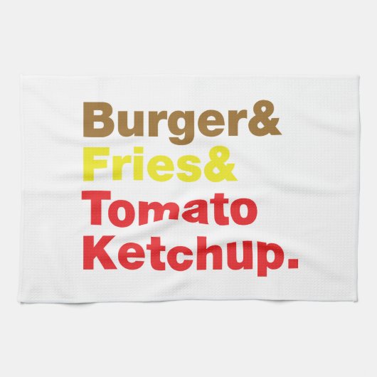 バーガー&フライ&トマトケチャップ。 キッチンタオル (横)