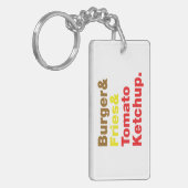 バーガー&フライ&トマトケチャップ。 キーホルダー (正面左)