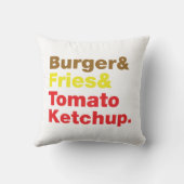 バーガー&フライ&トマトケチャップ。 クッション (裏面)