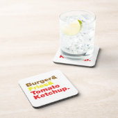 バーガー&フライ&トマトケチャップ。 コースター (右側)