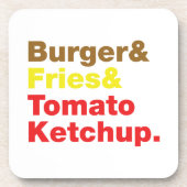 バーガー&フライ&トマトケチャップ。 コースター (正面)