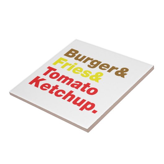 バーガー&フライ&トマトケチャップ。 タイル (側面)