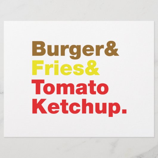 バーガー&フライ&トマトケチャップ。 チラシ (正面)