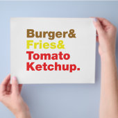 バーガー&フライ&トマトケチャップ。 チラシ (手)