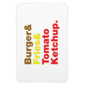バーガー&フライ&トマトケチャップ。 マグネット (縦)