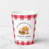 バーガー&フライ ピクニック ウェディング シャワー 紙コップ (正面)