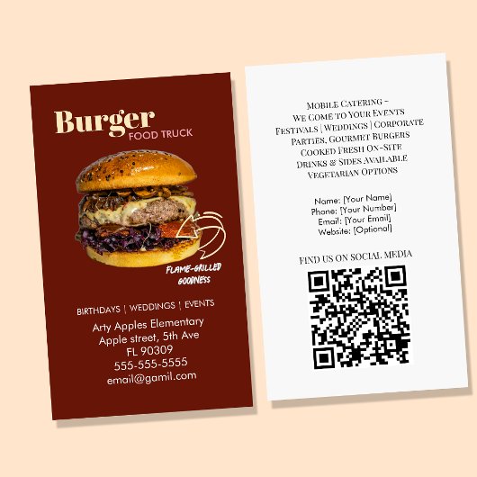 バーガー+フードトラック+ケータリング 名刺