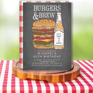 バーガー&ブルー バーベキュー 誕生日 招待状