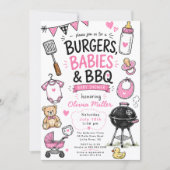 バーガー・ベイビーズ・BBQ ベビーシャワー招待状 招待状 (正面)