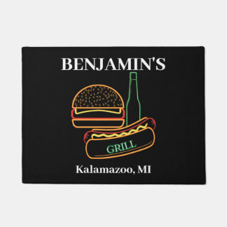 バーガー ホットドッグ ビール バックヤードグリル ドアマット