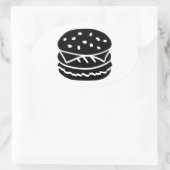 バーガー 楕円形シール (バッグ)