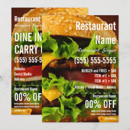 バーガー 5x7 フライヤー 招待状