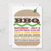 バーガー BBQ | サマー BBQ 招待状 (正面)