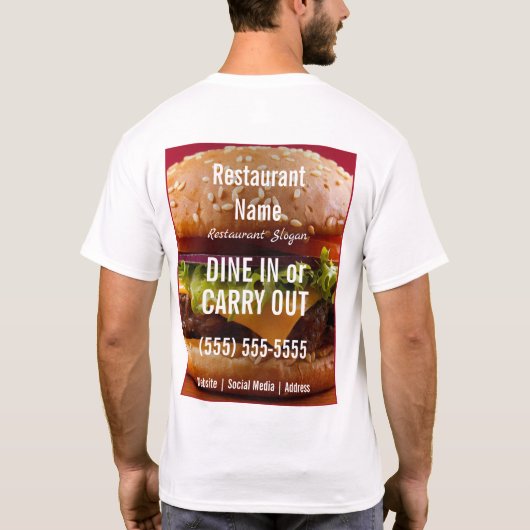 バーガー Tシャツ (裏面)