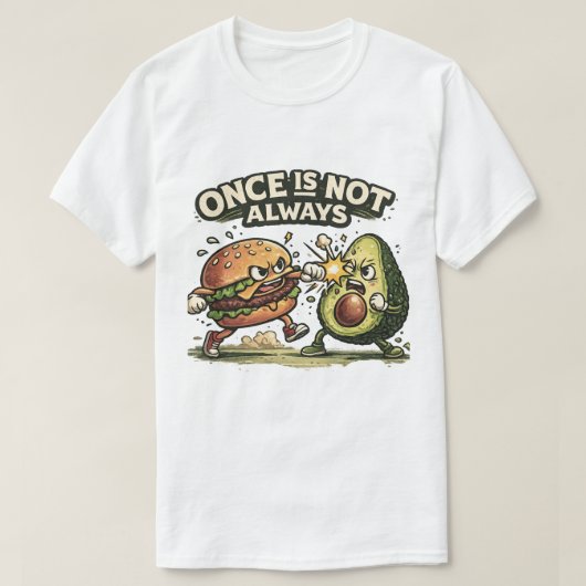 バーガー vs アボカド tシャツ (デザイン正面)