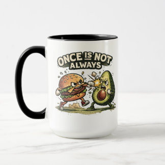 バーガーVSアボカドのバトル マグカップ