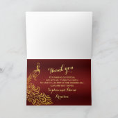 バーガ王室のンディ·金ゴールド·ピ結婚ーコック サンキューカード (内部)