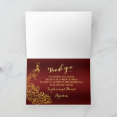 バーガ王室のンディ·金ゴールド·ピ結婚ーコック サンキューカード (内部)