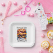 バーガ笑わされるー引用文ヴィンテージレトロイラストレーション ペーパープレート (パーティー)