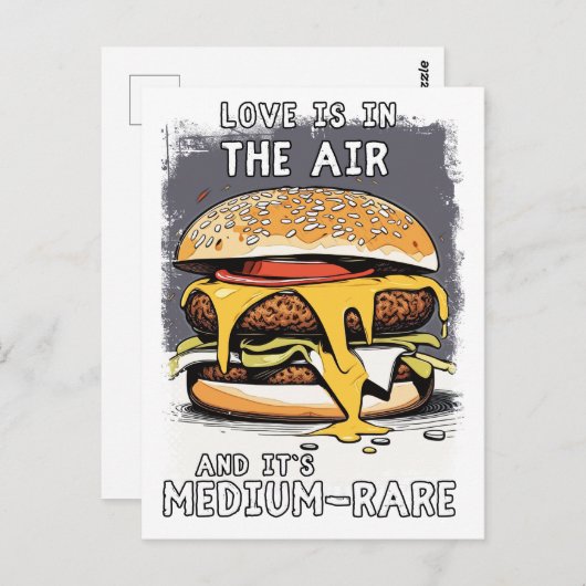 バーガ笑わされるー引用文ヴィンテージレトロイラストレーション ポストカード (正面/裏面)