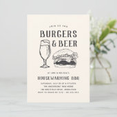 バーガ素朴ース&ビール引っ越し祝いパーティーパーティー 招待状 (スタンド正面)