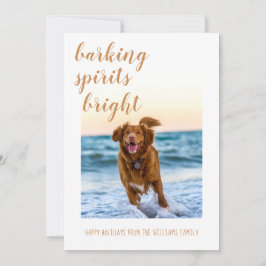 バーキングスピリッツ明るいあなたの犬の写真の休日 シーズンカード
