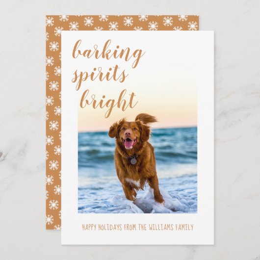バーキングスピリッツ明るいあなたの犬の写真の休日 シーズンカード (正面/裏面)