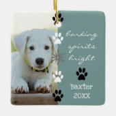 バーキングスピリッツ明るい子犬の写真 セラミックオーナメント (正面)