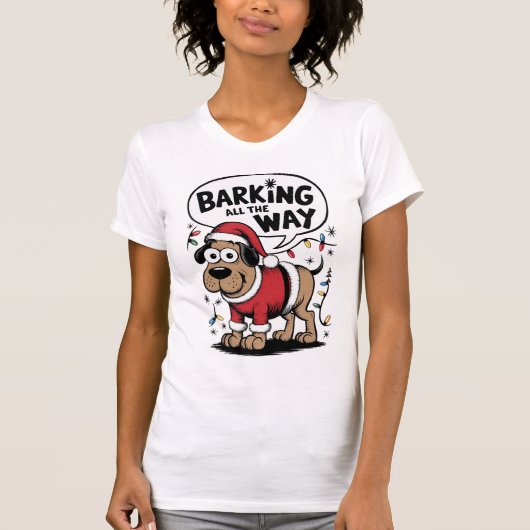 バーキング犬のクリスマスTシャツ Tシャツ (正面)