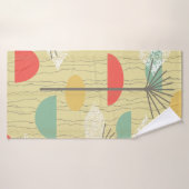 バーククロス抽象芸術花 バスタオル (バスタオル)