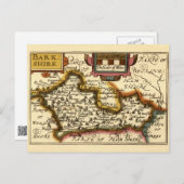 バークシャーバークシャー郡イングランド古物地図 ポストカード (正面/裏面)